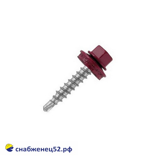 Саморез кровельный RAL 3005 красный (дерево) 4,8*29 Daxmer