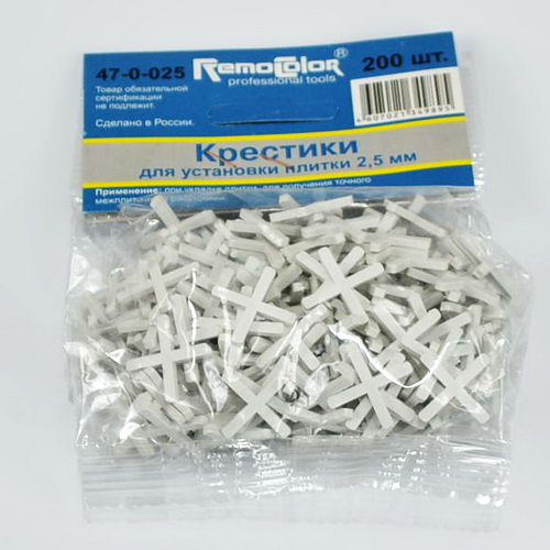 Крестики для плитки 2,5мм (200шт)