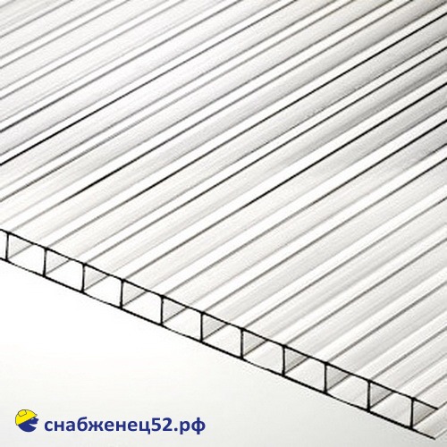 Поликарбонат  4мм прозрачный (0,57кг/м2) ТЕПЛИЧНЫЙ (2,1*12м), 1п.м.