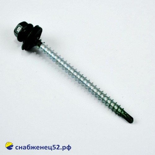 Саморез кровельный RAL 6005 зелёный (дерево) 4,8*70 Daxmer