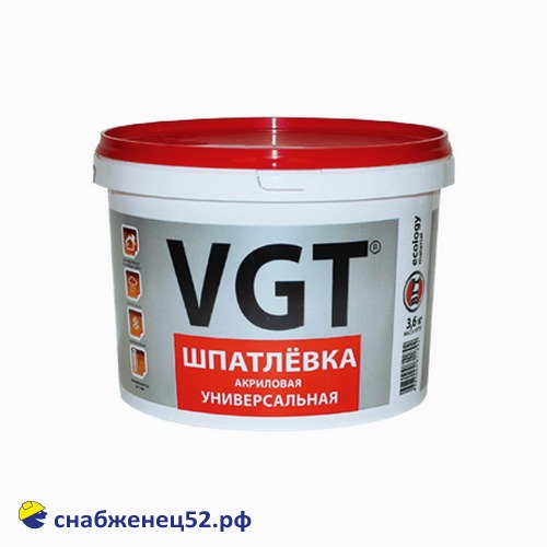 Шпаклевка готовая ВГТ (3,6кг) акриловая универсальная