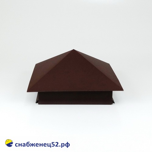 Колпак на столб 390*390 RAL 8017 (шоколад-кор)