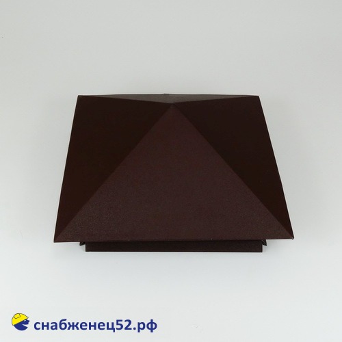 Колпак на столб 390*390 RAL 8017 (шоколад-кор)
