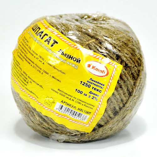 Шпагат льняной 1,4мм*100м (1250 текс)