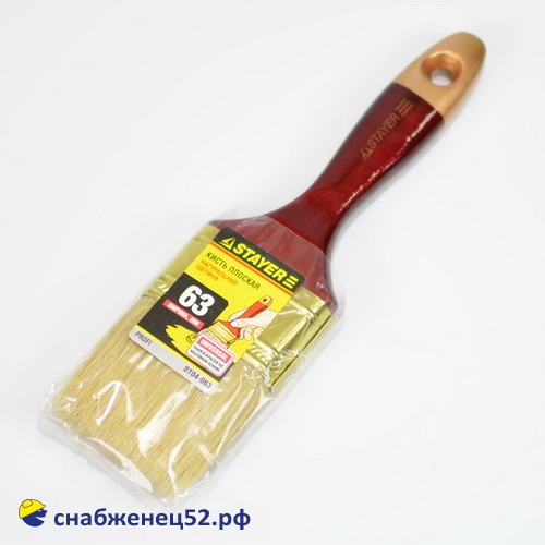 Кисть флейц. Stayer Profi (натур. светлая щетина) 2,5 (63мм)