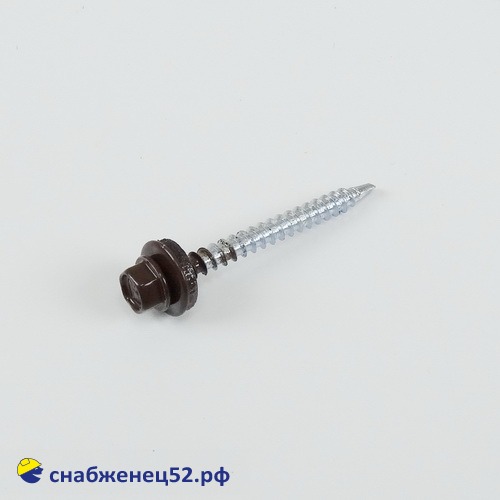 Саморез кровельный RAL 8017 коричн. (дерево) 4,8*50 Daxmer