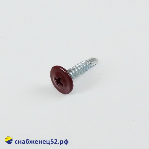 Саморез мет-мет прессшайба (RAL 3005 красный) 4,2*19 сверло
