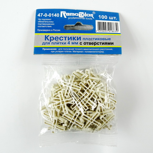 Крестики для плитки 4мм с отверстиями (100шт)