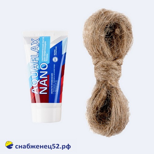 Сантехническая паста Aquaflax nano, тюбик 30гр. + 15гр. лён