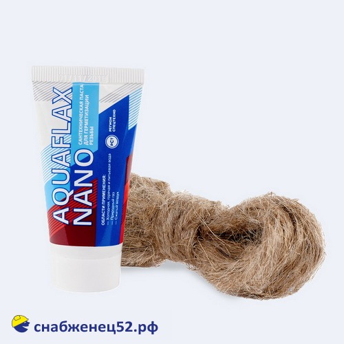 Сантехническая паста "Aquaflax nano", тюбик 30гр. + 15гр. лён