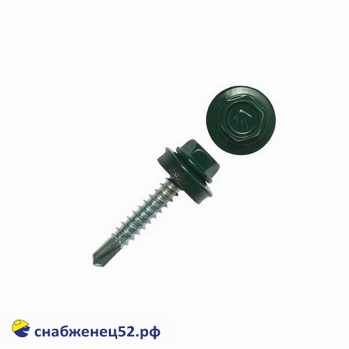 Саморез кровельный RAL 6005 зелёный (дерево) 4,8*29 Daxmer