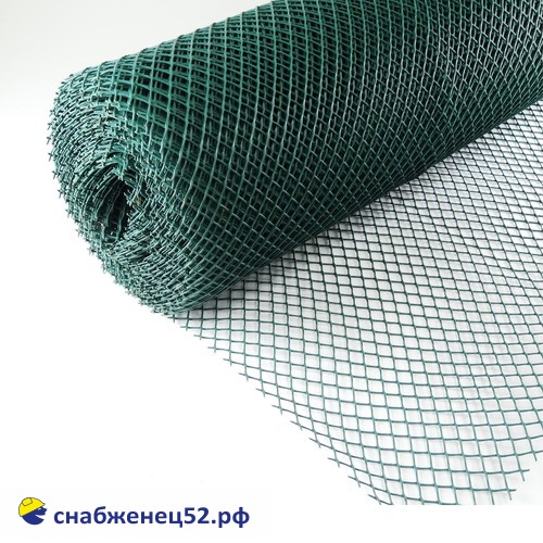 Сетка пластиковая, ячейка ромб 18*18, зеленая (1,6*20м) (п.м.)