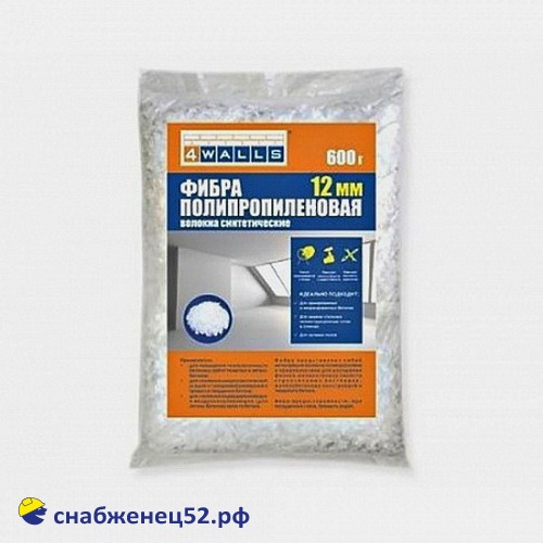 Добавка сухая фиброволокно полипропилен. (длина 12мм)  (600гр)