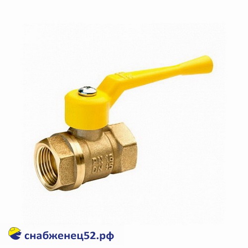 Кран шаровой латун. ГАЗОВЫЙ БАЗ (11Б27П, гайка/гайка, рычаг) ду 20