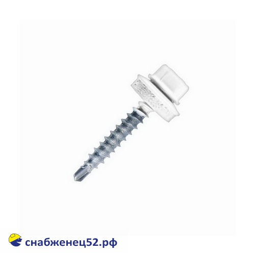 Саморез кровельный RAL 9003 белый (дерево) 4,8*29 Daxmer