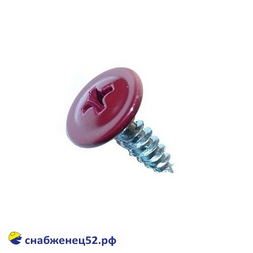 Саморез мет-мет прессшайба (RAL 3005 красный) 4,2*13 острие