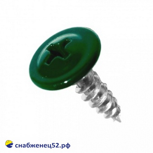 Саморез мет-мет прессшайба (RAL 6005 зелёный) 4,2*13 острие