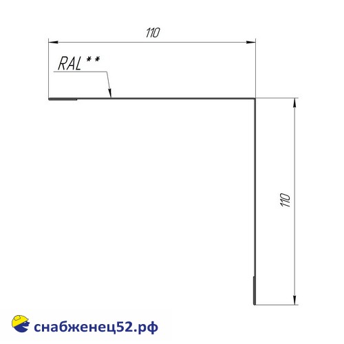 Угол внешний 110*110мм (3м) RAL 5005 (синий) PE с пленкой