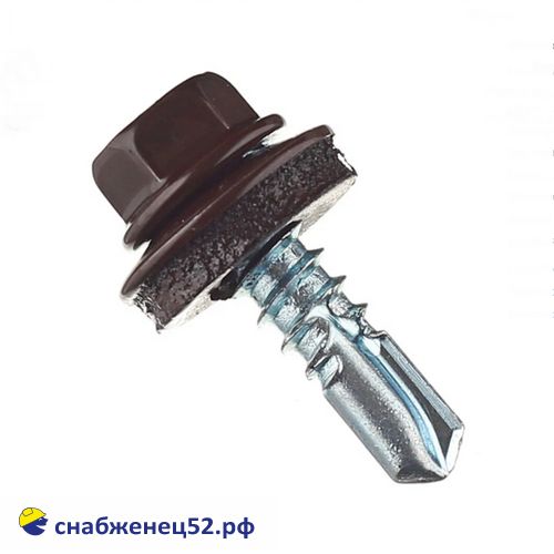 Саморез кровельный RAL 8017 коричн. (металл) 5,5*25 Daxmer