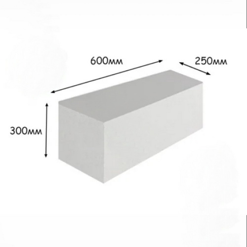 Блок газосиликат. Иваново D500 (600*250*300) (1шт)