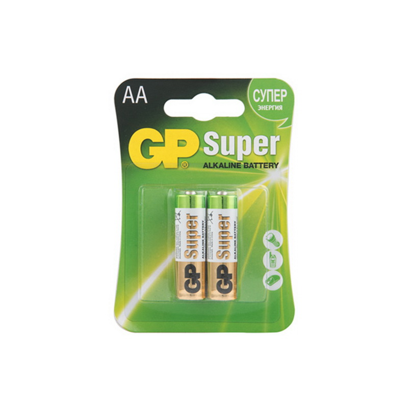 Батарейка алкалиновая GP АА, ПАЛЬЧИКОВАЯ (2шт)