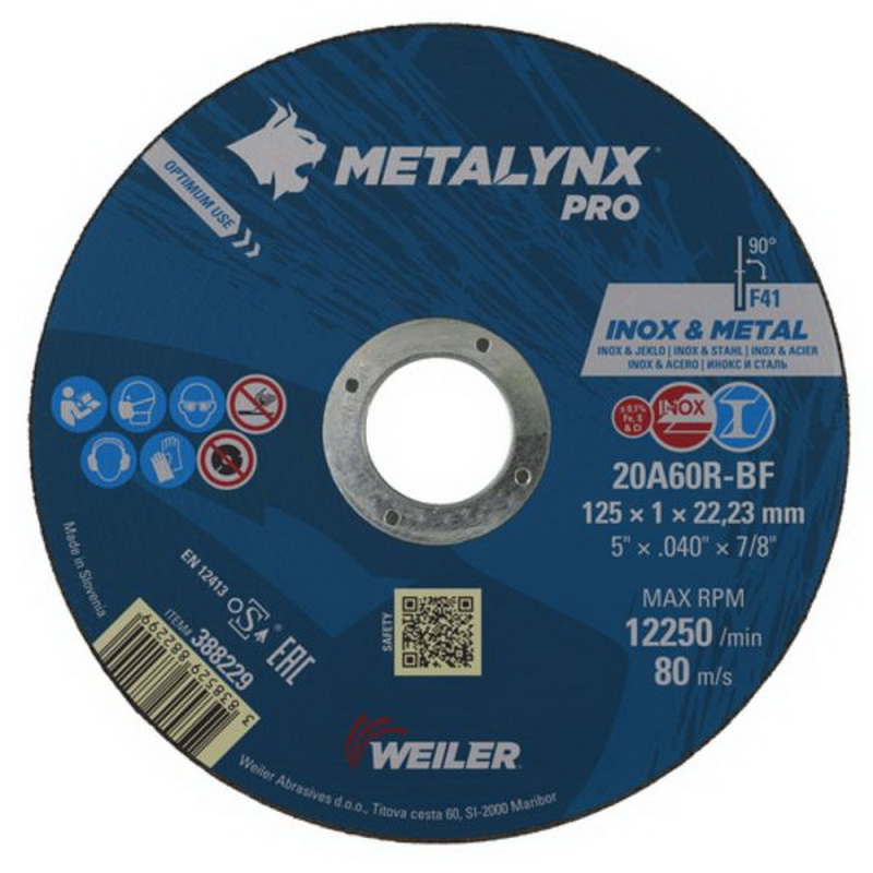 Круг по металлу WEILER 125*1.0*22,2мм (Словения)