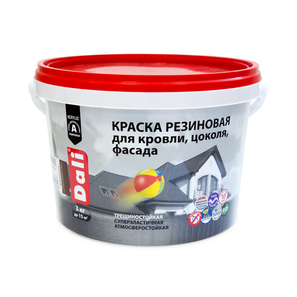 Краска резиновая DALI коричневая (3кг)