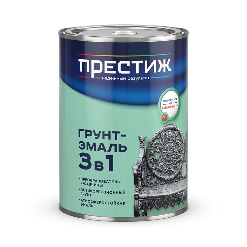 Грунт-эмаль по рж. 3в1 "Престиж" зеленая (0,9кг)