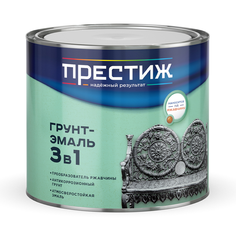 Грунт-эмаль по рж. 3в1 Престиж зеленая (1,9кг)