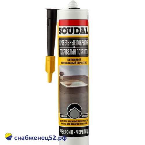Герметик SOUDAL битумный для кровли (черный), 280мл
