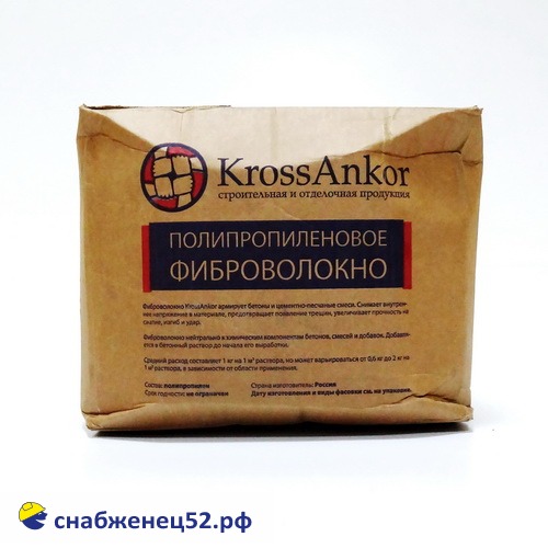 Добавка сухая фиброволокно полипропилен. (длина 18мм) (10кг)