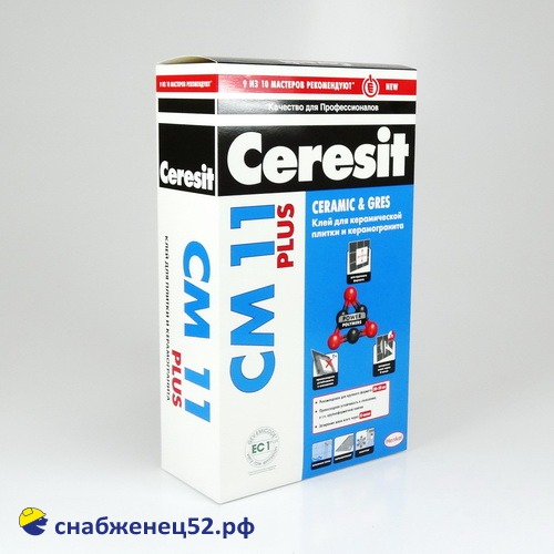 Клей ЦЕРЕЗИТ CM 11 для плитки и керамогранита (25кг) (класс С1 Т)