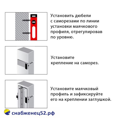 Крепление для маяков (черное с желтым), шт