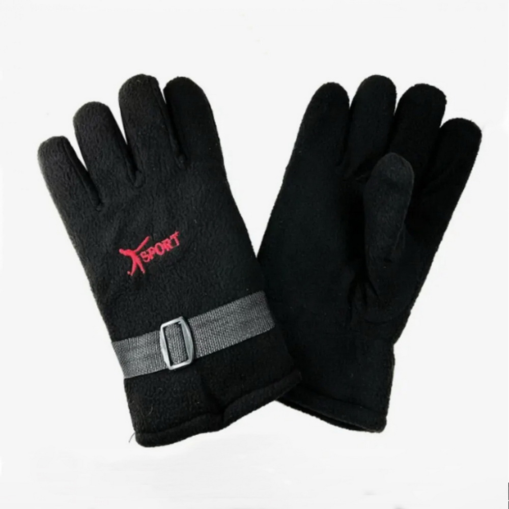 Перчатки утепленные флисовые черные