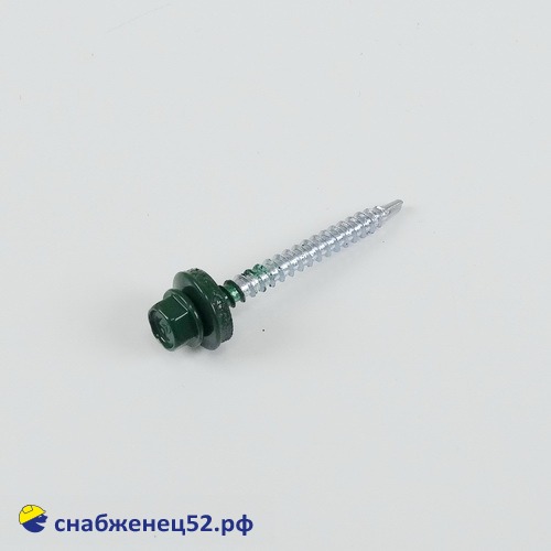 Саморез кровельный RAL 6005 зелёный (дерево) 4,8*50 Daxmer