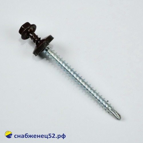 Саморез кровельный RAL 8017 коричн. (дерево) 4,8*70 Daxmer