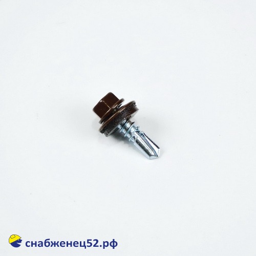 Саморез кровельный RAL 8017 коричн. (металл) 5,5*19 Daxmer