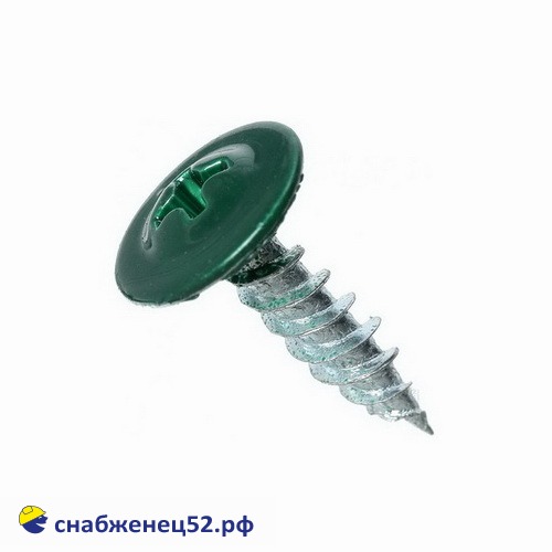 Саморез мет-мет прессшайба (RAL 6005 зелёный) 4,2*16 острие