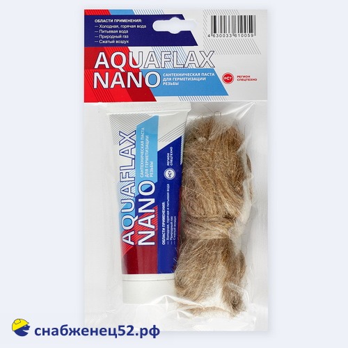 Сантехническая паста "Aquaflax nano", тюбик 80гр. + 20гр. лён