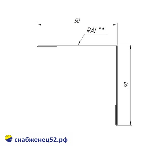Угол внешний  50*50мм (2м) RAL 8017 (шоколад) PE с пленкой