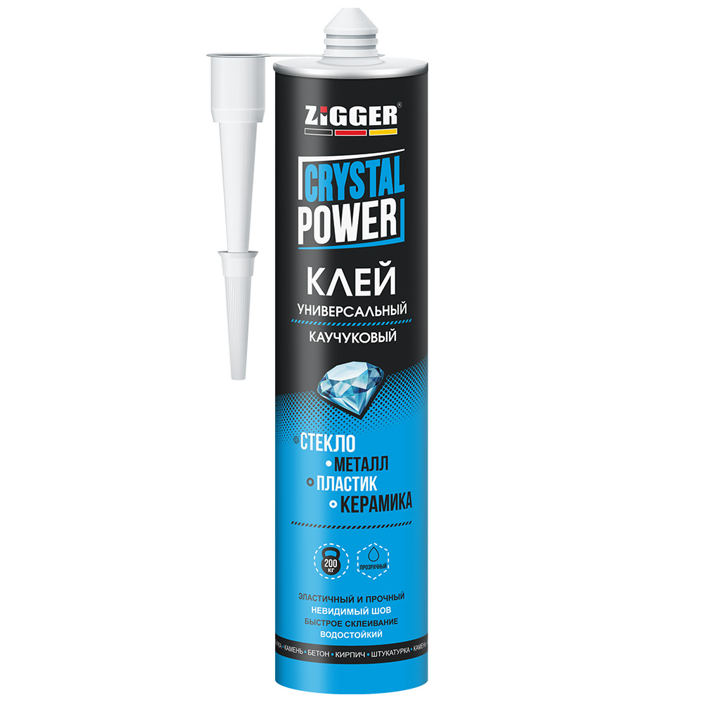 Клей "ZIGGER Crystal Power" каучуковый прозрачный, 320г