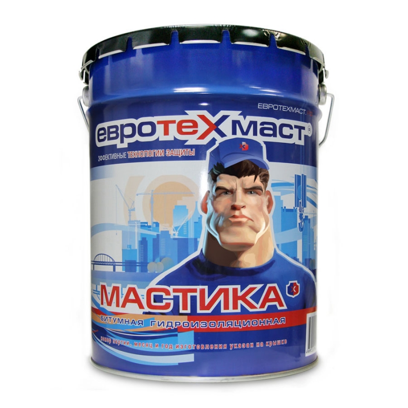 Мастика битумная гидроизоляционная "ЕвроТехМаст", 18кг